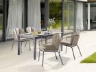 Gomera Gartenmöbel Set aus Stapelsesseln und Gartentisch mit hochwertiger Polytec Tischplatte