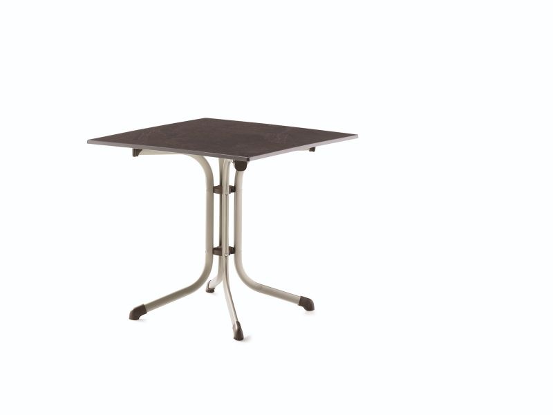 Sieger Boulevard-Klapptisch – 120x80 Cm, Vivodur-Platte In Schieferdekor Mocca, Champagner Gestell