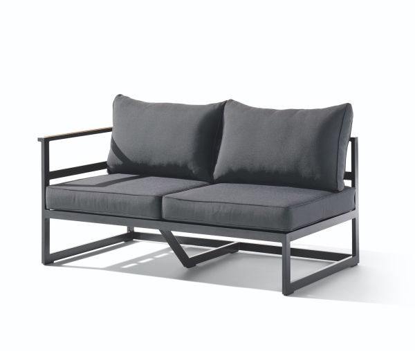 2-Sitzer Sofa links Aluminium Lounge Gruppe Sydney - Sonderposten