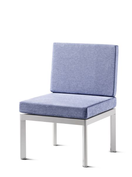 LUGO Lounge: Basis graphit + Sitz- und Rückenkissen hellblau