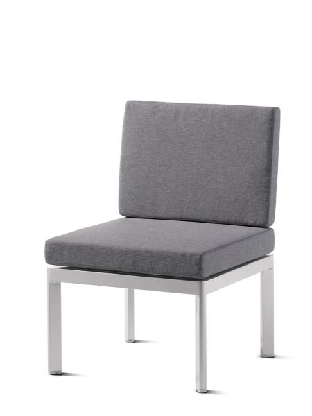 LUGO Lounge: Basis graphit + Sitz- und Rückenkissen hellgrau