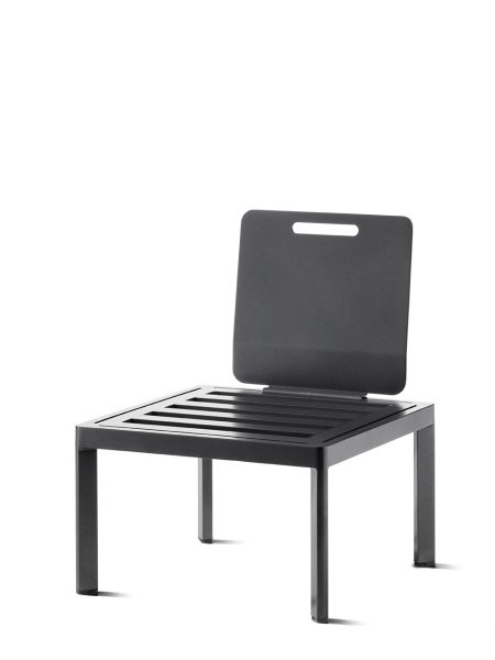 Lounge Basis inkl. 1x Rücken- / Seitenelement + 1x Verbindungselement Eisengrau Lugo 