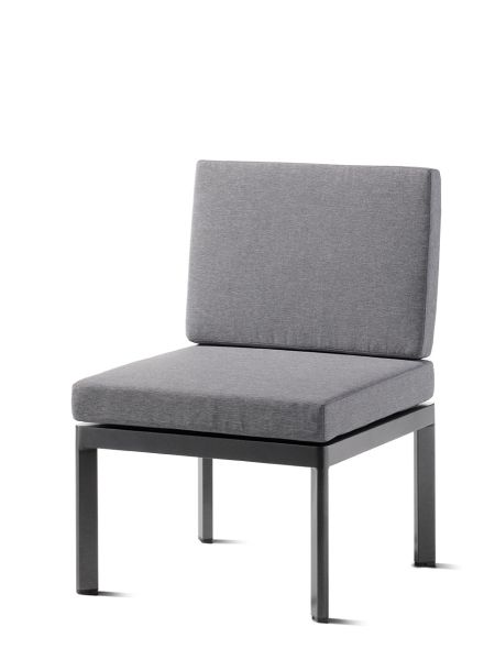 LUGO Lounge: Basis eisengrau + Sitz- und Rückenkissen hellgrau