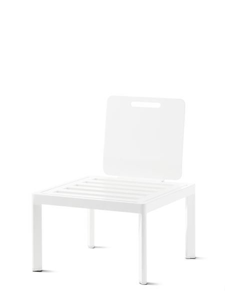 Lounge Basis inkl. 1x Rücken- / Seitenelement + 1x Verbindungselement Weiß Lugo