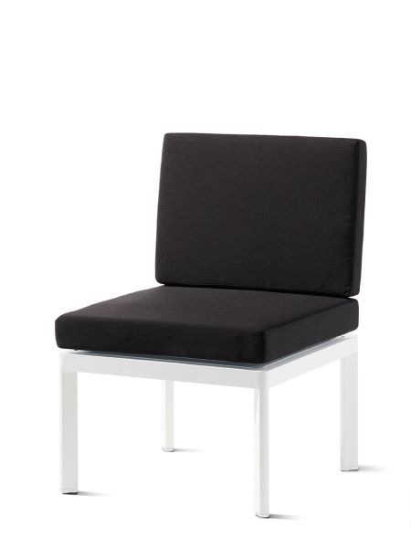 LUGO Lounge: Basis weiß + Sitz- und Rückenkissen dunkelgrau