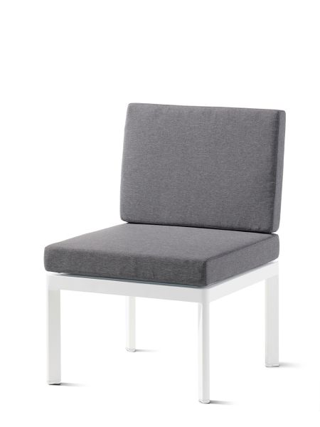 LUGO Lounge: Basis weiß + Sitz- und Rückenkissen hellgrau