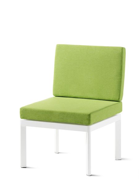 LUGO Lounge: Basis weiß + Sitz- und Rückenkissen hellgrün 