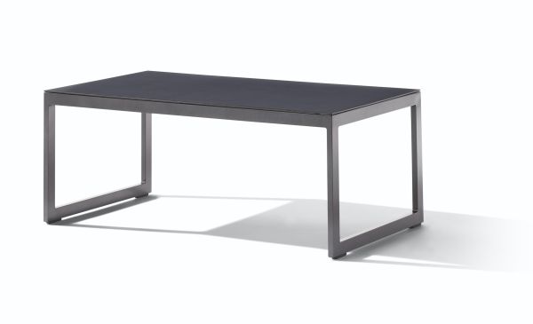 Loungetisch mit Spraystone Glasplatte 110x60 cm