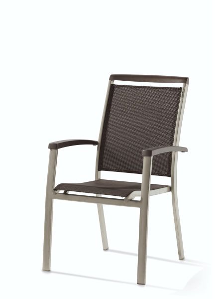 Royal Stapelsessel für den Garten, aus Aluminium-Druckguss und Textilux® Kunstfasergewebe