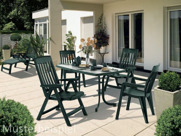 Palma Gartenmöbel Set für 4 Personen - Inklusive 4 Stapelsesseln und einem Gartenklapptisch