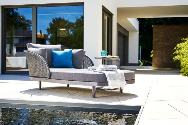 Samoa Set in Eisengrau / Hellgrau inklusive Beistelltisch