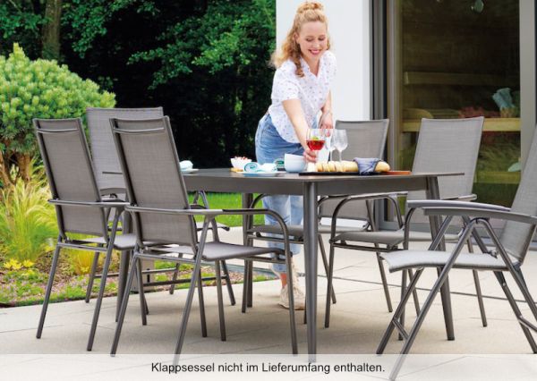 Aktionsset: Stapelsessel Sirio + Lofttisch 160 x 90 cm mit Rundrohrgestell 